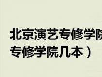 北京演艺专修学院什么性质的大学（北京演艺专修学院几本）