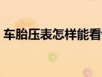 车胎压表怎样能看懂（车上面胎压表怎样看）