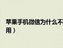 苹果手机微信为什么不能用流量（苹果手机微信为什么不能用）