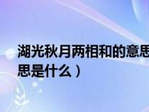 湖光秋月两相和的意思是什么意思?（湖光秋月两相和的意思是什么）