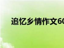 追忆乡情作文600字（乡情作文600字）