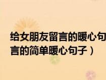 给女朋友留言的暖心句子情话最暖心短句（适合给女朋友留言的简单暖心句子）