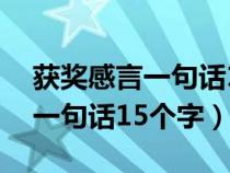 获奖感言一句话15个字感谢老师（获奖感言一句话15个字）