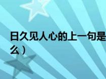 日久见人心的上一句是什么意思（日久见人心的上一句是什么）