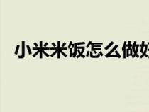 小米米饭怎么做好吃一（小米米饭怎么做）