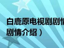 白鹿原电视剧剧情介绍演员表（白鹿原电视剧剧情介绍）