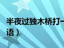 半夜过独木桥打一个数字（半夜过独木桥歇后语）