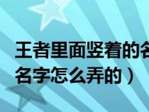 王者里面竖着的名字怎么弄（王者荣耀竖着的名字怎么弄的）