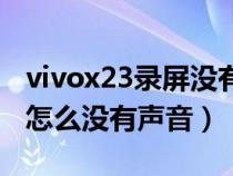 vivox23录屏没有声音怎么办（vivox23录屏怎么没有声音）