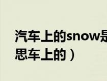 汽车上的snow是什么意思（snow是什么意思车上的）