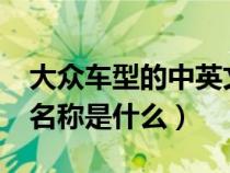 大众车型的中英文名字（variant大众的中文名称是什么）