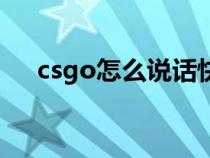 csgo怎么说话快捷键（csgo怎么说话）