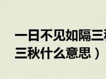 一日不见如隔三秋 什么意思（一日不见如隔三秋什么意思）