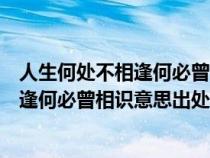 人生何处不相逢何必曾相识是什么意思（人生何处不相逢相逢何必曾相识意思出处）