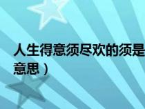 人生得意须尽欢的须是什么生肖（人生得意须尽欢的须是啥意思）