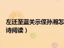 左迁至蓝关示侄孙湘怎么读这首诗（左迁至蓝关示侄孙湘原诗阅读）