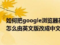 如何把google浏览器英文全部调成中文（GOOGLE浏览器怎么由英文版改成中文）