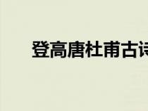 登高唐杜甫古诗注音（登高杜甫注音）