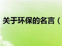 关于环保的名言（保护环境的宣传语100字）