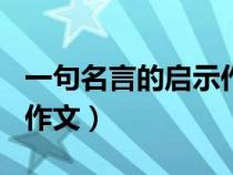 一句名言的启示作文450字（一句名言的启示作文）