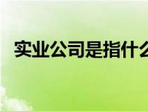 实业公司是指什么（实业公司是什么意思）