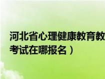 河北省心理健康教育教师资格证（河北省教育学教育心理学考试在哪报名）