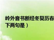 岭外音书断经冬复历春的意思是（岭外音书绝经冬复立春的下两句是）