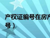 产权证编号在房产证上的哪个地方（产权证编号）