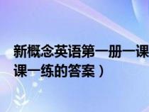 新概念英语第一册一课一练答案图片（新概念英语第一册一课一练的答案）