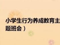 小学生行为养成教育主题班会教案（小学生行为习惯养成主题班会）