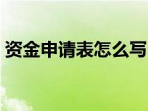 资金申请表怎么写内容（资金申请表怎么写）