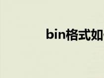 bin格式如何打开（bin格式）