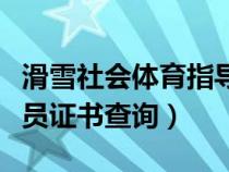 滑雪社会体育指导员证书查询（社会体育指导员证书查询）