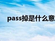 pass掉是什么意思翻译成中文（pass掉）