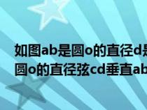 如图ab是圆o的直径d是弦ac的延长线上的一点（如图ab是圆o的直径弦cd垂直ab于点e）