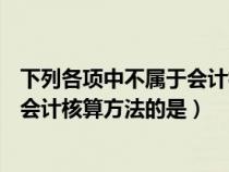 下列各项中不属于会计核算方法的是( )（下列各项中不属于会计核算方法的是）