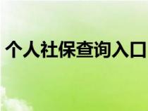 个人社保查询入口（个人社保账户查询官网）