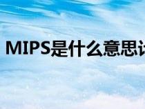 MIPS是什么意思计算机（mips是什么意思）