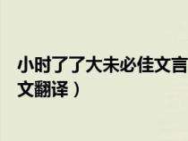 小时了了大未必佳文言文翻译简介（小时了了大未必佳文言文翻译）