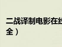 二战译制电影在线观看（二战译制免费电影大全）