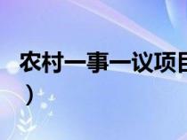 农村一事一议项目有哪些（农村一事一议项目）