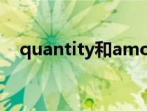 quantity和amount的区别（quantity）