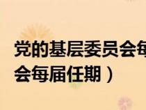 党的基层委员会每届任期几年（党的基层委员会每届任期）