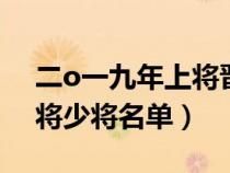 二o一九年上将晋升名单（2019现役上将中将少将名单）