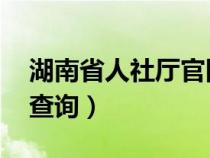 湖南省人社厅官网 职称（湖南省人事厅职称查询）