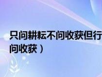 只问耕耘不问收获但行好事莫问前程什么意思（只问耕耘不问收获）