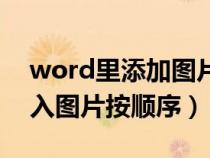 word里添加图片怎么按顺序排好（word插入图片按顺序）