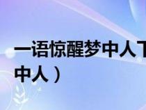 一语惊醒梦中人下一句是什么诗（一语惊醒梦中人）