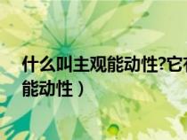 什么叫主观能动性?它有哪些?如何发挥出来?（什么叫主观能动性）