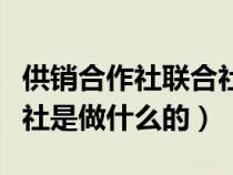 供销合作社联合社是干啥的（供销合作社联合社是做什么的）